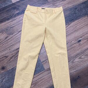 White House Black Market Womens Straight Crop Yellow Pants, W30 L26